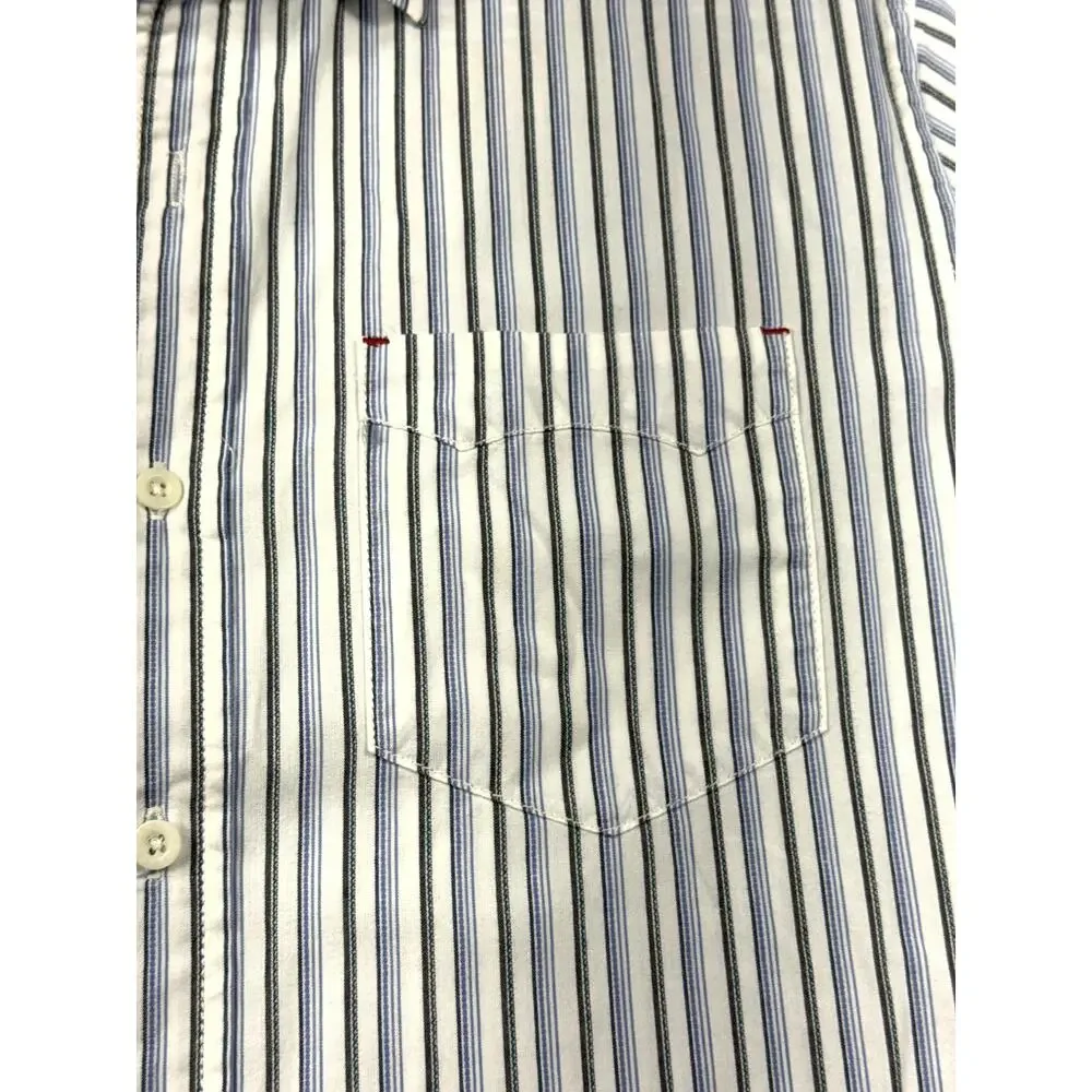 LEVI'S Multi Striped men's Floral Graphic Long Sleeve Cotton Shirt Sz L - Picture 9 of 13